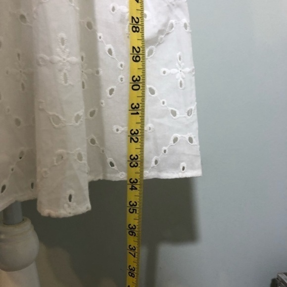 NWT White Eyelet Tiered Ruffle Swing Dress Mini Knox Rose Short Sleeve New